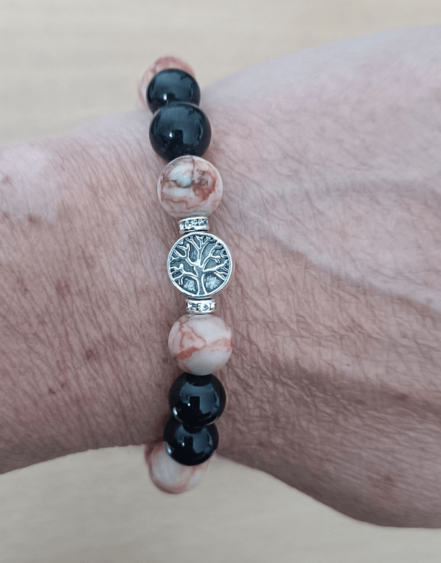 Bracelet Jaspe Zébre Rose & Tourmaline
