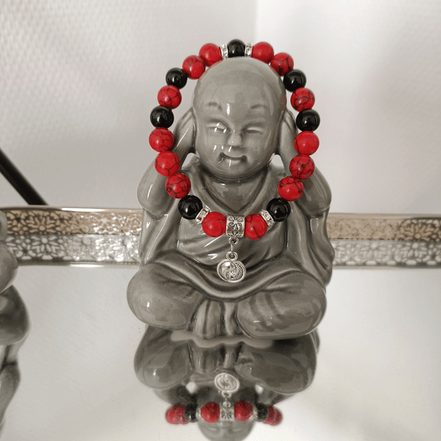 Bracelet Jaspe Rouge & Tourmaline