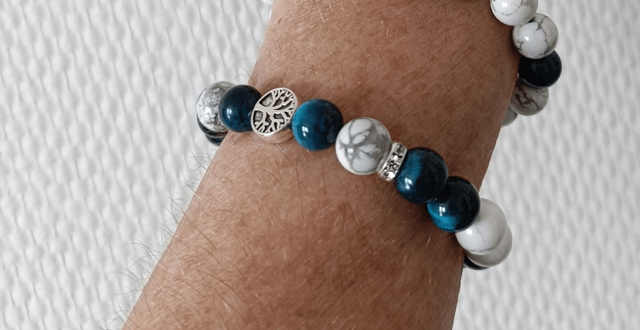 Bracelet Howlite & Œil de tigre bleu 
