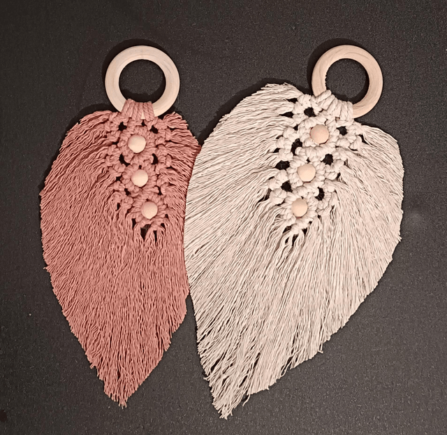 Feuilles macramé murale 
