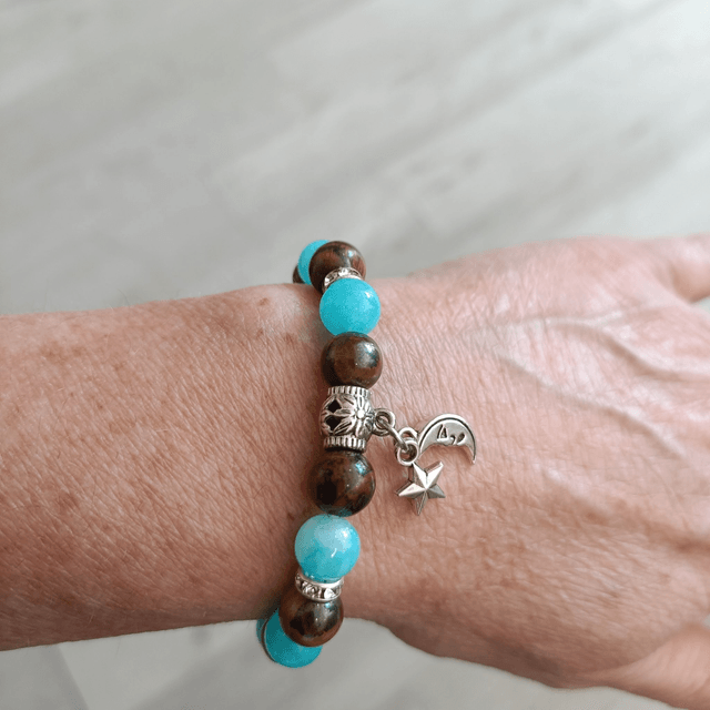 Bracelet Œil de tigre & Amazonite