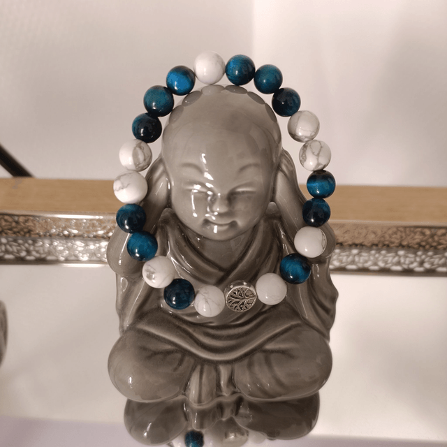 Bracelet Howlite & Œil de tigre bleu 