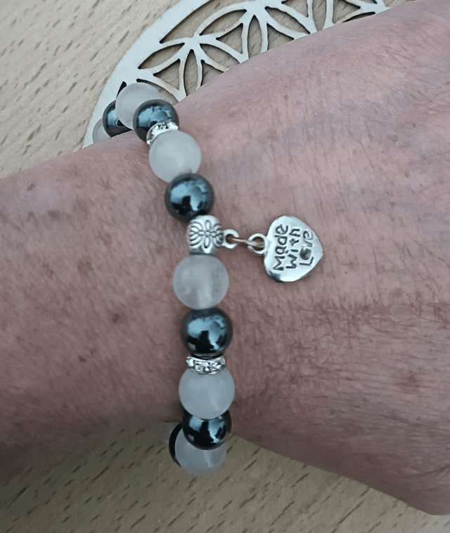 Bracelet Quartz rose & Hématite