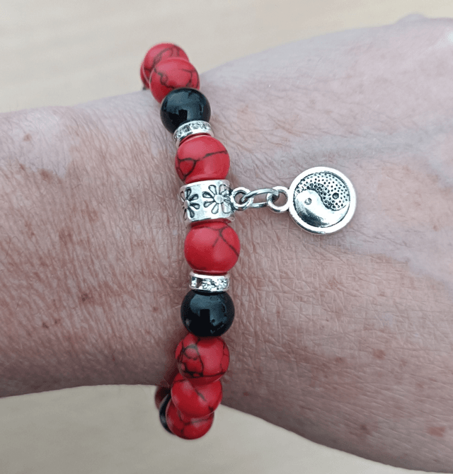 Bracelet Jaspe Rouge & Tourmaline